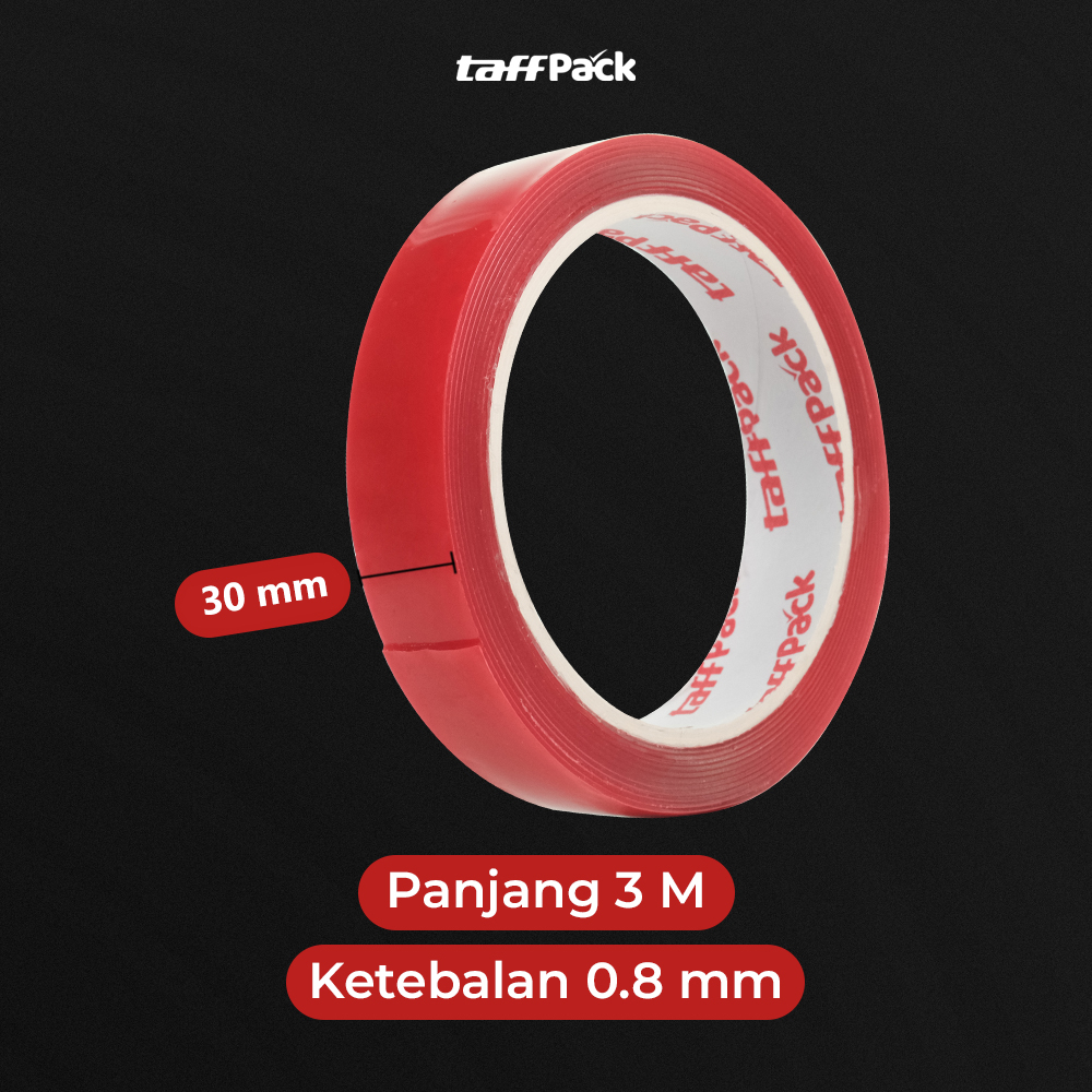 Gambar produk TaffPACK Selotip Double Tape Transparent Acrylic 3M 30mm - HL878