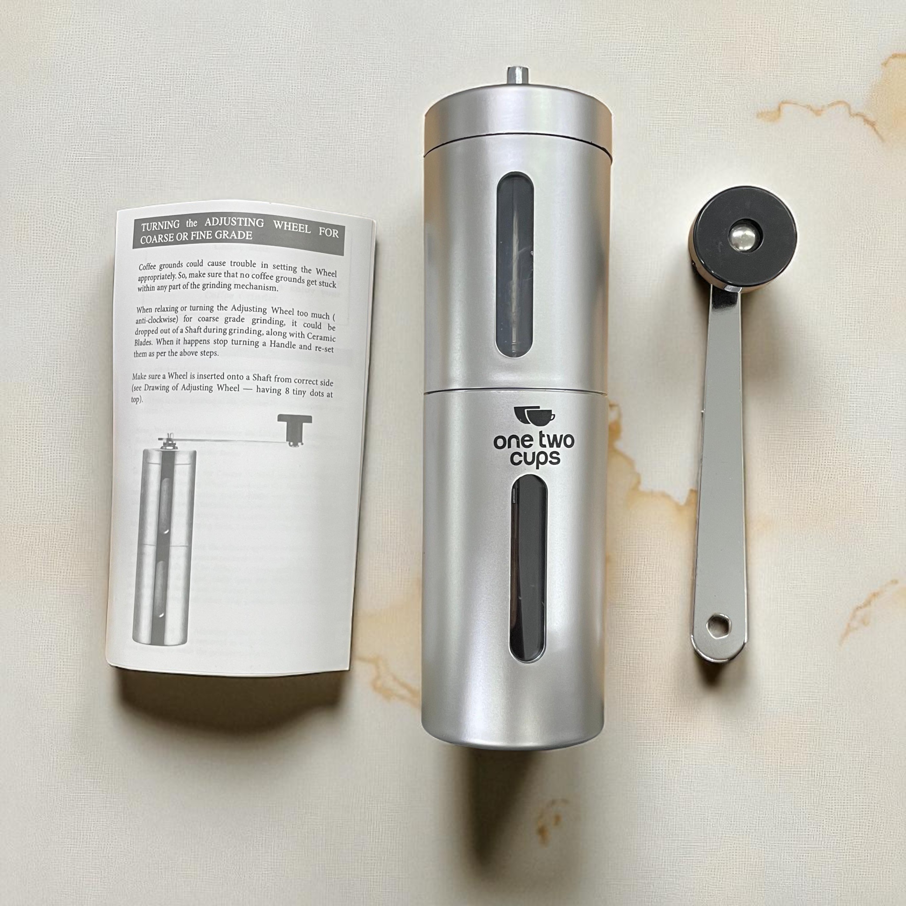 Gambar produk One Two Cups Alat Penggiling Kopi Manual Coffee Grinder Adjustable 60g - RH200