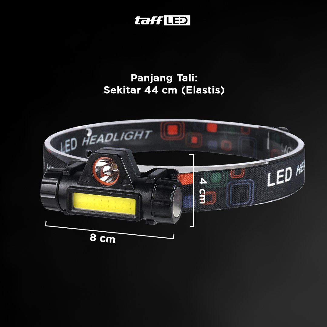 Gambar produk TaffLED Senter Kepala LED Headlight USB Rechargeable Q5 COB - LE022