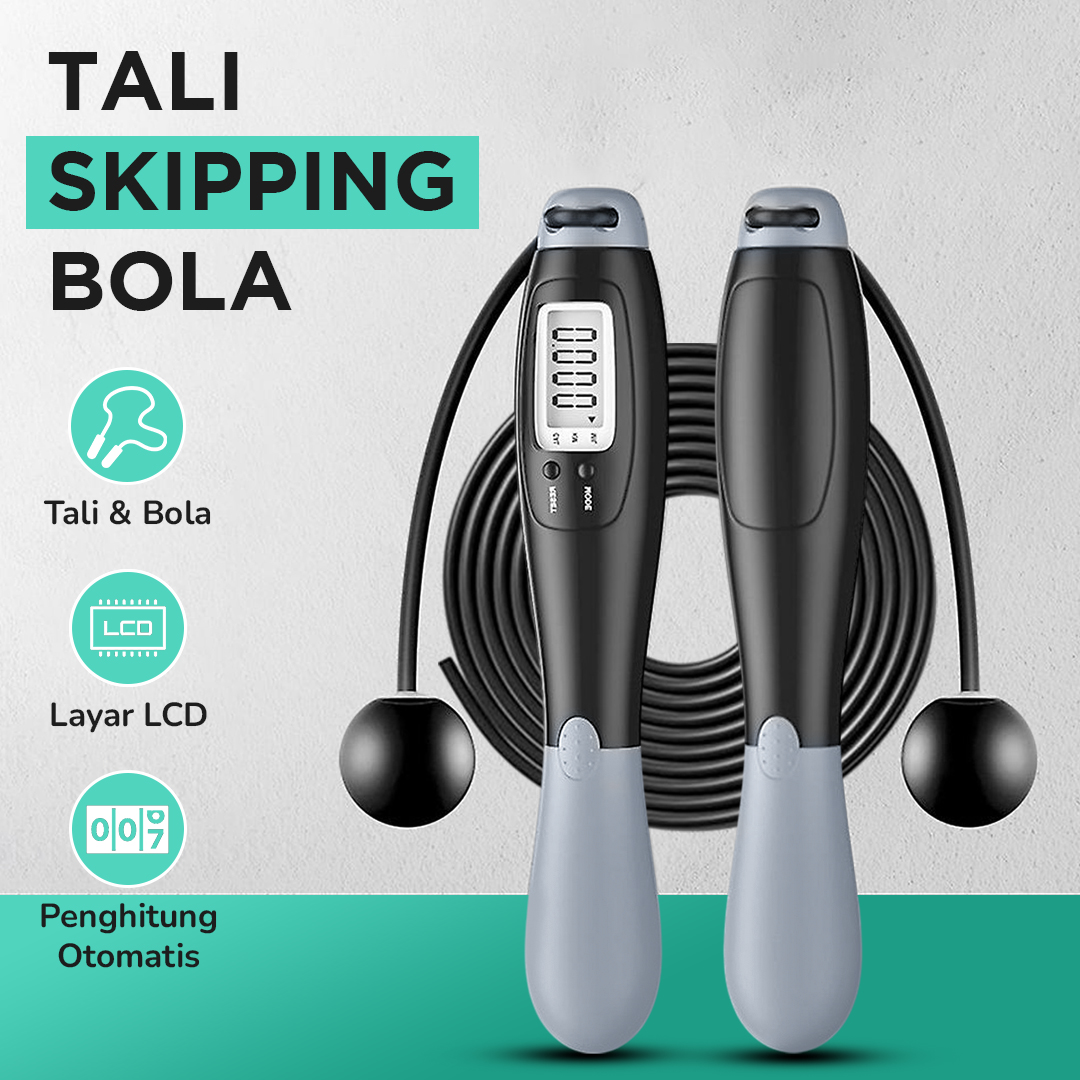 Gambar produk Rooper Tali Skipping Ropeless Weighted Ball Cordless Count LCD - RP001