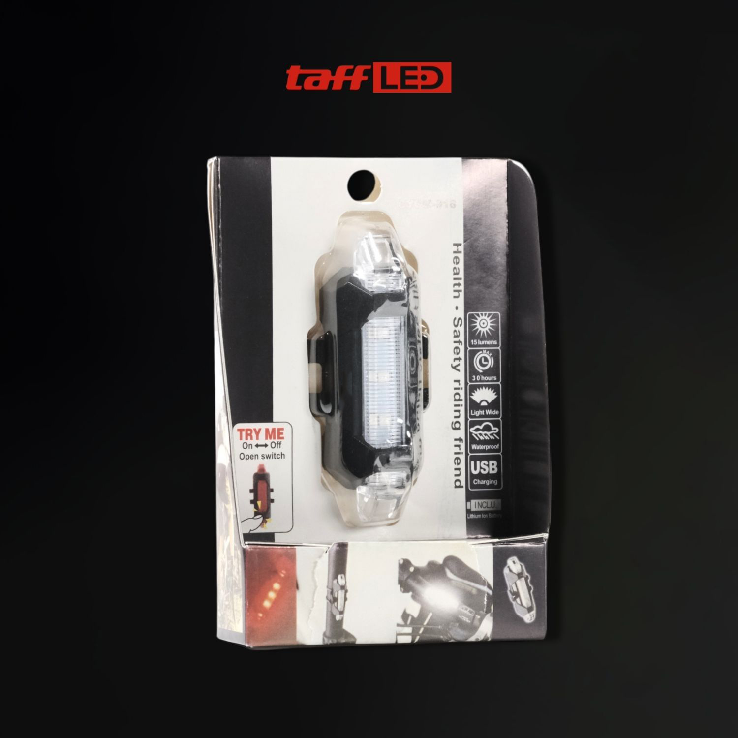Gambar produk TaffLED Lampu Belakang Sepeda Bicycle Light USB Rechargeable 15 Lumens - DC-918