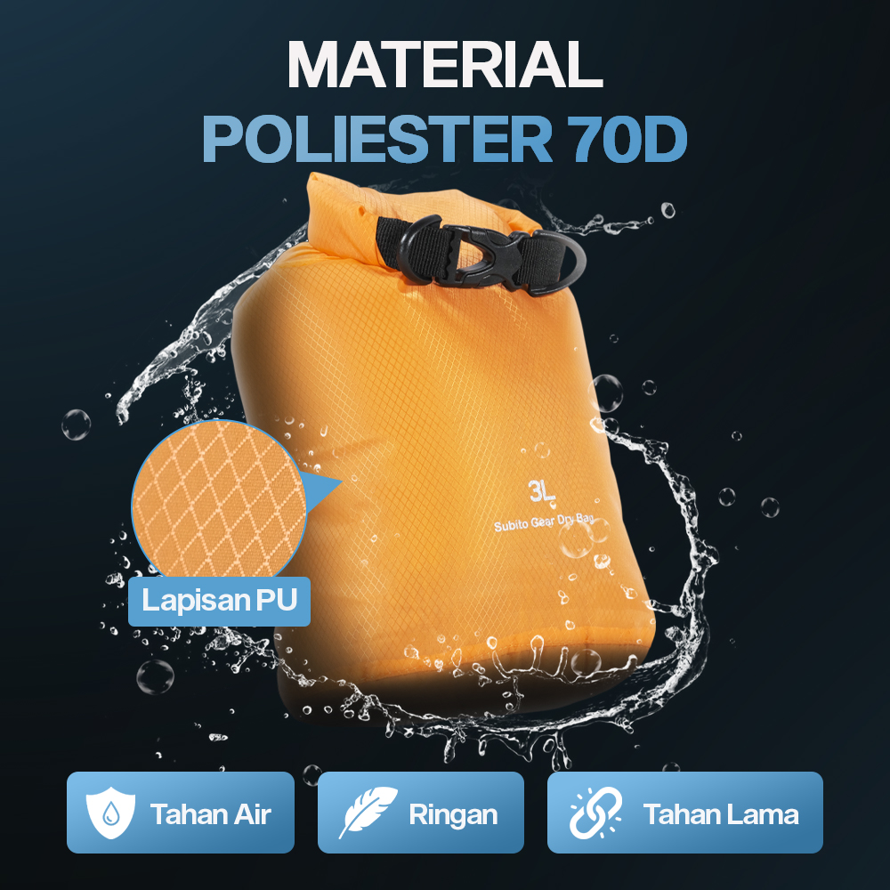 Gambar produk SUBITO Tas Outdoor Waterproof Storage Bag Drybag 3L - JP727