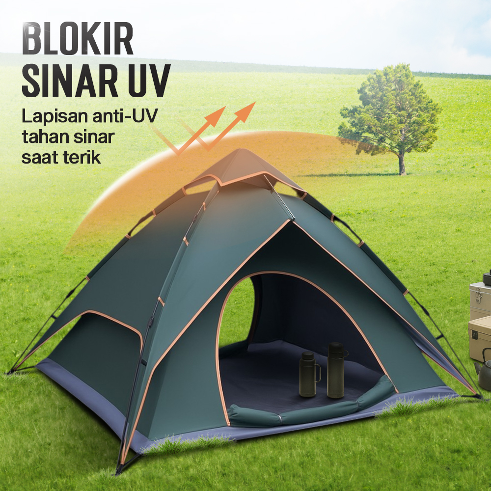 Gambar produk AstaGear Tenda Camping Lipat Otomatis 3-4 Orang Double Layer - ZK50