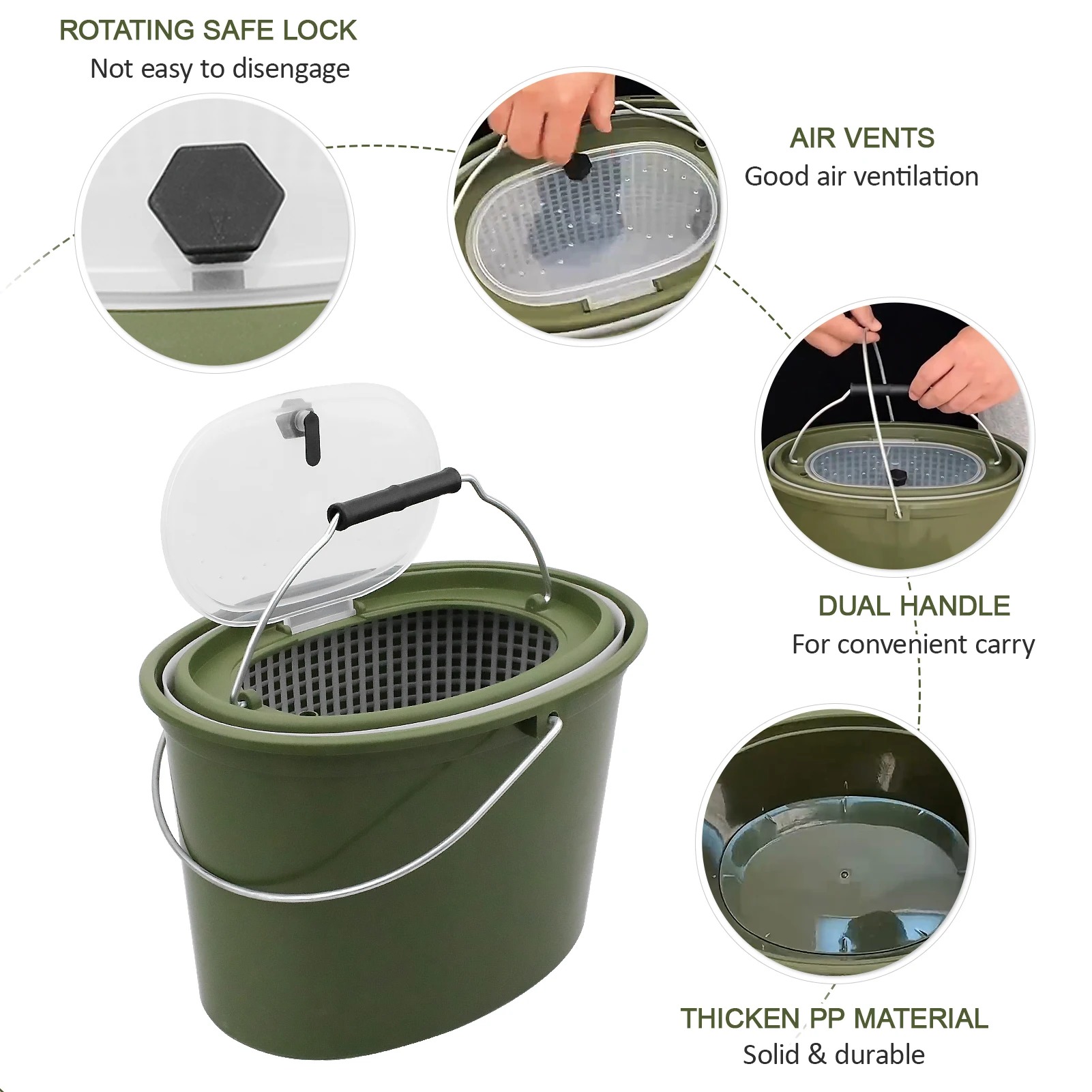 Gambar produk CRK Ember Mancing Ikan Double Layer Hard Shell Fish Bucket 6L - C-10