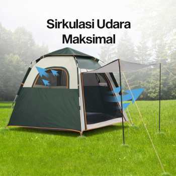 Gambar produk AstaGear Tenda Camping Lipat Otomatis 5-8 Orang Double Layer Rainproof - SH-015