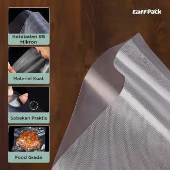Gambar produk TaffPACK Plastik Vacuum Makanan Sealer Storage Bag 100 PCS 28x50cm - HK-08