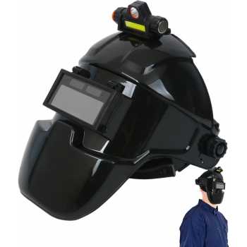 OZY Helm Las Automatic Dimming Flip Top Protective Mask with Headlight - 0-10