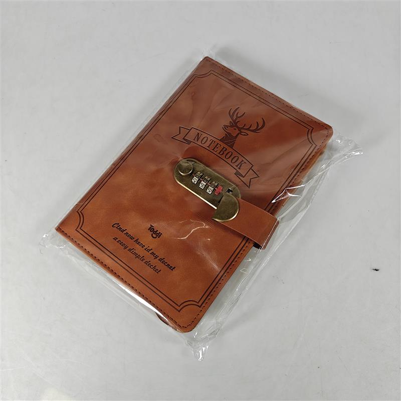 Gambar produk Toddi Buku Jurnal Leather Notebook Diary 80GSM 265 Halaman with Lock - TD-A5