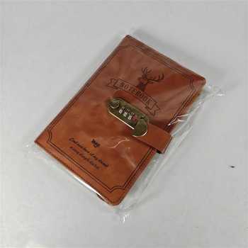 Gambar produk Toddi Buku Jurnal Leather Notebook Diary 80GSM 265 Halaman with Lock - TD-A5