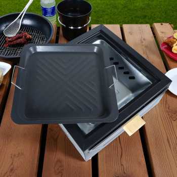 Gambar produk WOODPACK Alat Pemanggang Arang BBQ Outdoor Grill Stove Portable With Frying Pan - sk201