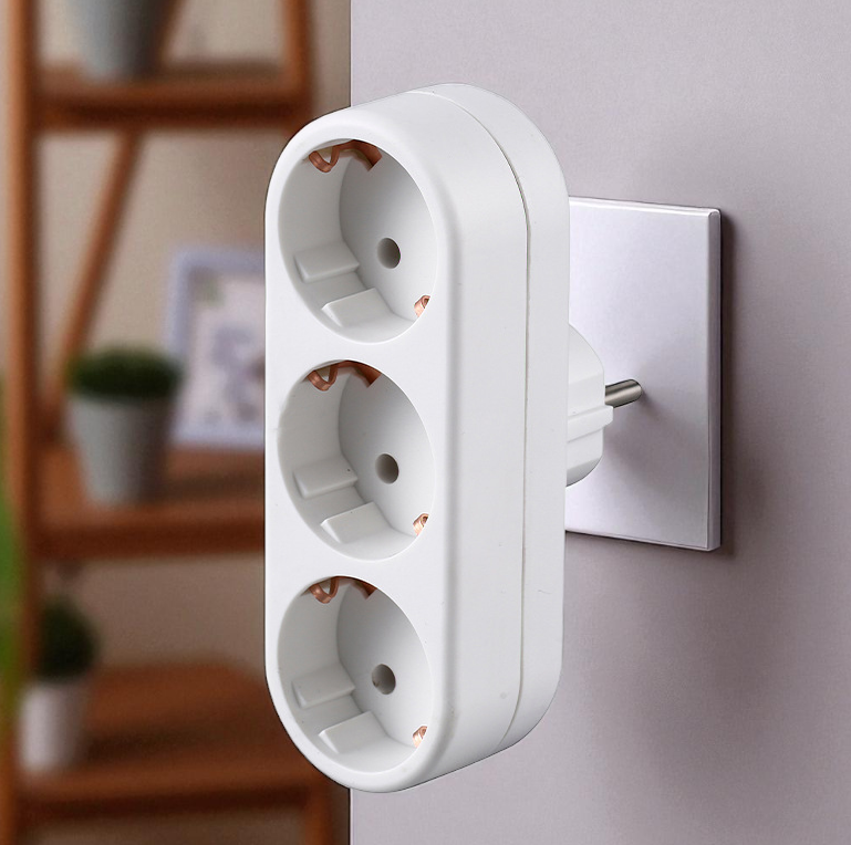 Gambar produk DLV Steker Listrik 3 Lubang Grounding Socket Extension 3680W 16A 250V - B3-1G