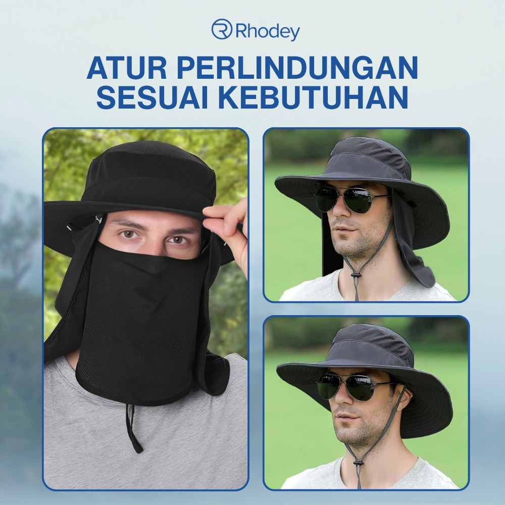 Gambar produk Rhodey Topi Rimba Outdoor Anti UV Waterproof Boonie Hat Polyester - GL001