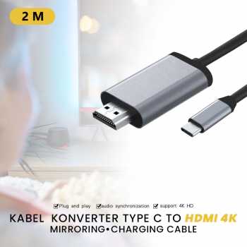 TH Kabel Video Konverter USB Type C to HDMI 4K 2M - TH02