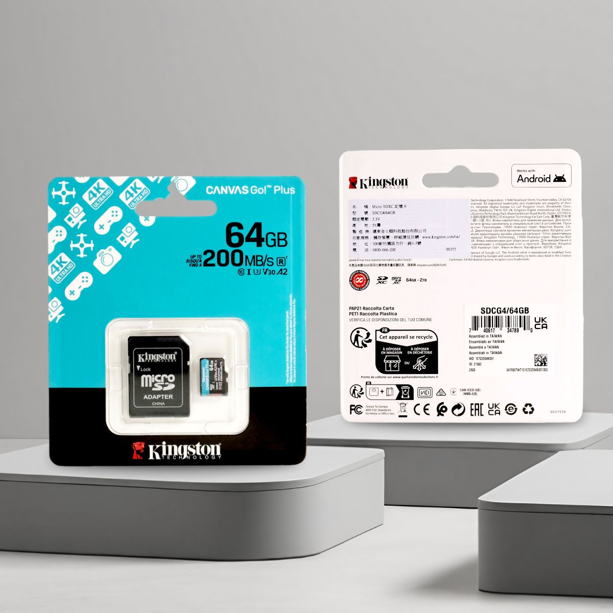 Gambar produk Kingston Canvas Go! Plus MicroSD Gen4 U3 V30 200Mbps 64GB - SDCG4