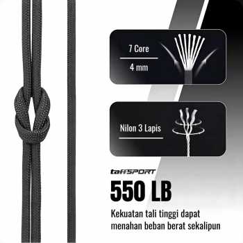Gambar produk TaffSPORT Tali Paracord Tenda Camping Adventure 7 Core 4mm 31M - SS01