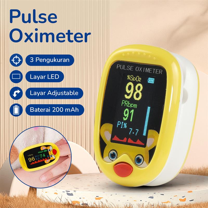 Gambar produk AIQUE Fingertip Pulse Oximeter Alat Ukur Saturasi Oksigen Darah Anak - AQ219