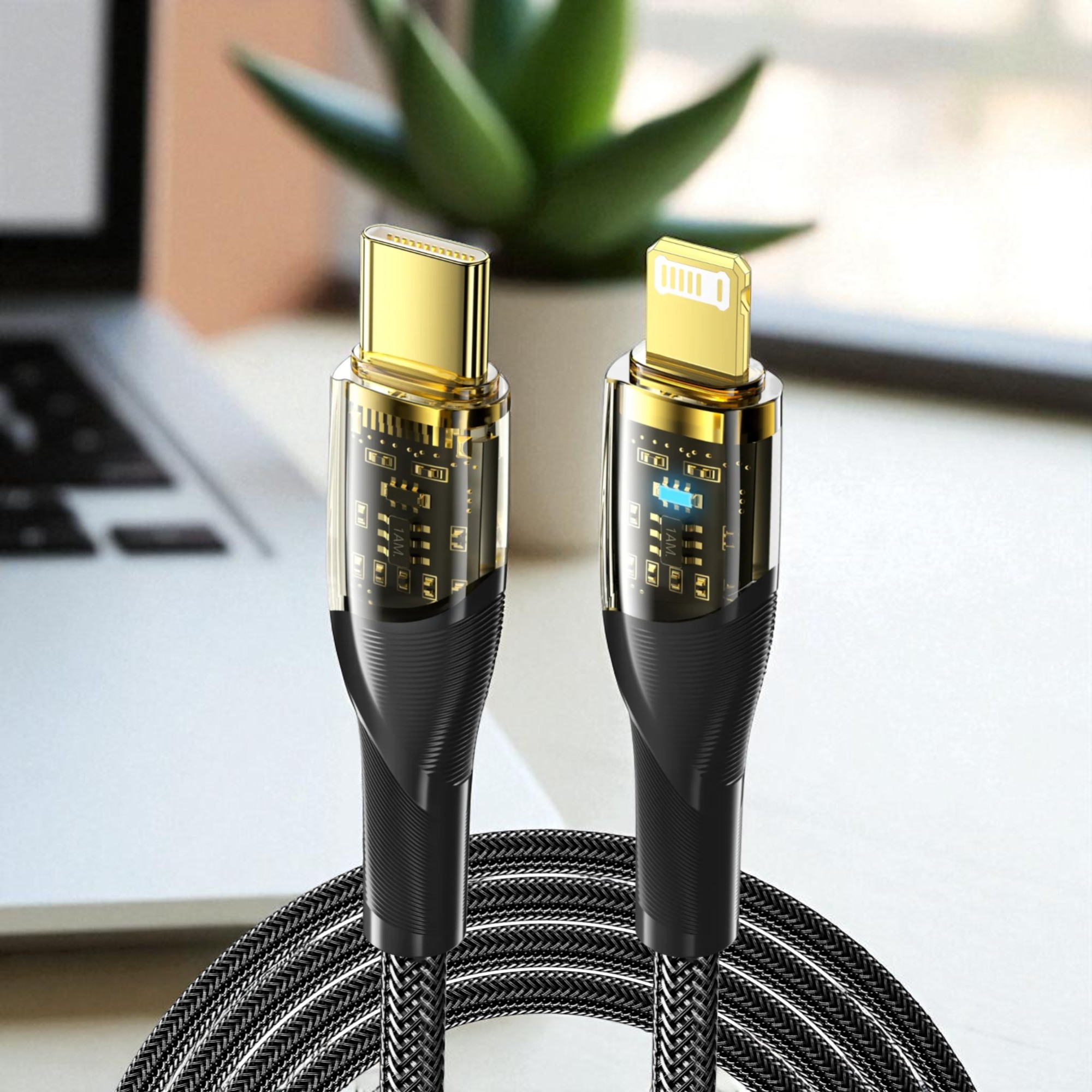 Gambar produk ESSAGER Kabel Data USB Type-C to Lightning Quick Charging LED 29W 3A 1M - ES-X29