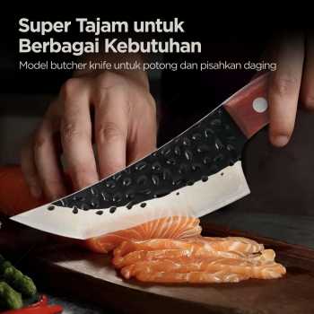 Gambar produk XITUO Pisau Daging Tajam Carbon Steel 60 HRC Forged Butcher Knife - DL040