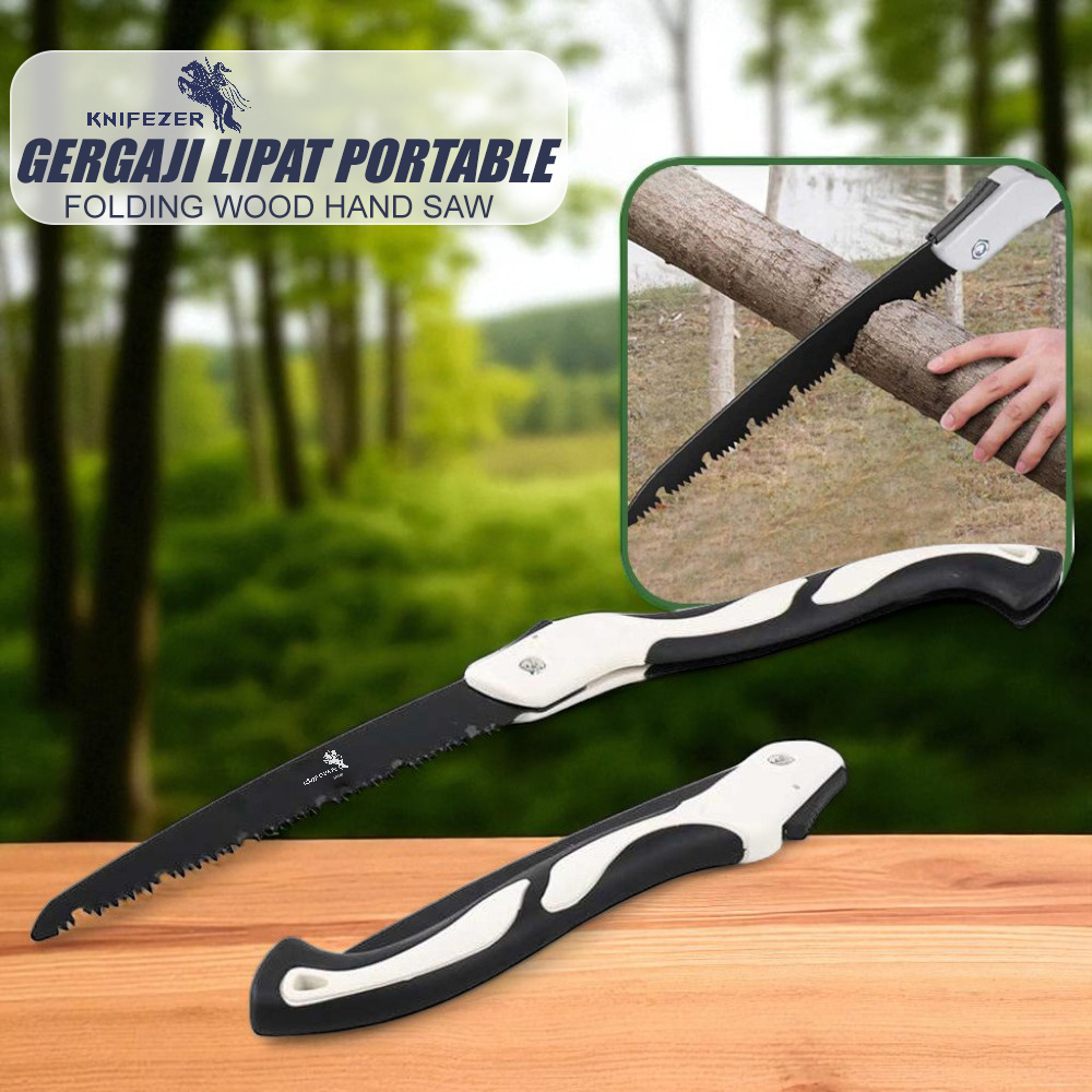 Gambar produk KNIFEZER Gergaji Kayu Lipat Wood Pruning Hand Saw High Hardness 350mm - LA146
