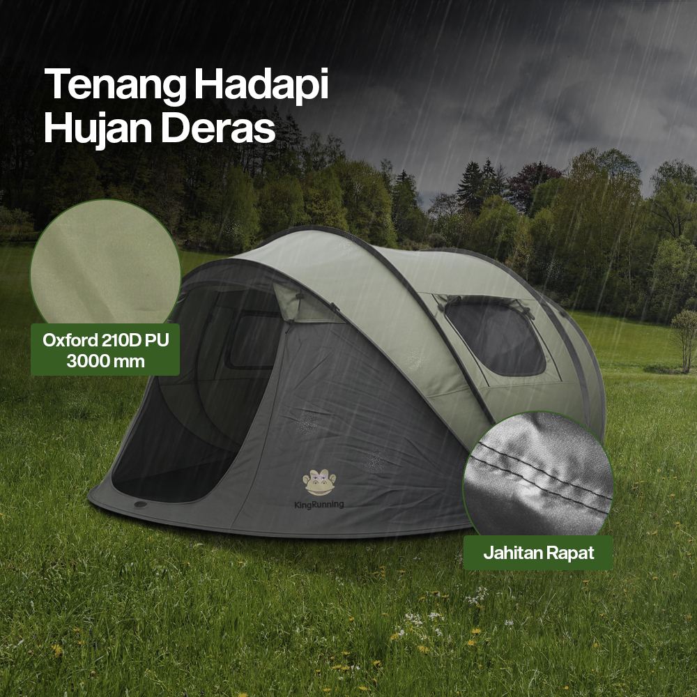 Gambar produk KingRunning Tenda Camping Lipat Otomatis 3-4 Orang Single Layer - S-T414