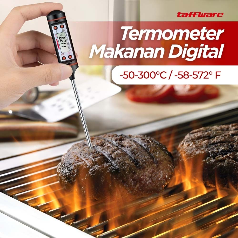 Gambar produk Taffware Termometer Pengukur Suhu Makanan Digital Daging Kopi Susu - TP101