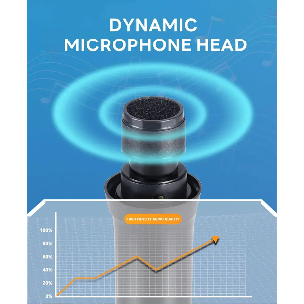 Gambar produk RIWORAL Mikrofon Karaoke Wireless Cardioid Microphone 2.4G 800mAh - RI-28