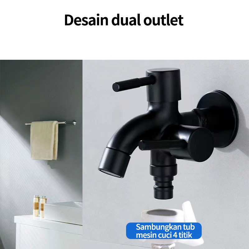 Gambar produk Suiton Keran Air Faucet 2in1 Water Outlet Mop Pool Stainless Steel - INU112