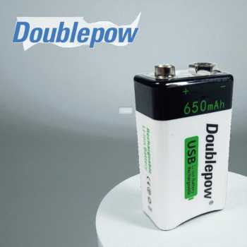 Doublepow Baterai Rechargeable 9V Li-Ion 650mAh 1 PCS - DP-9V6