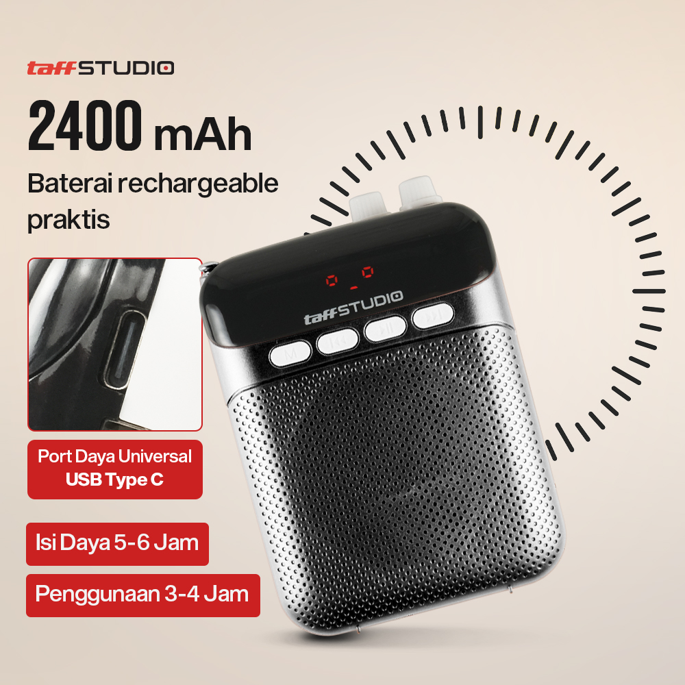 Gambar produk TaffSTUDIO Speaker Pinggang Bluetooth Voice Amplifier Wireless 8W - S26