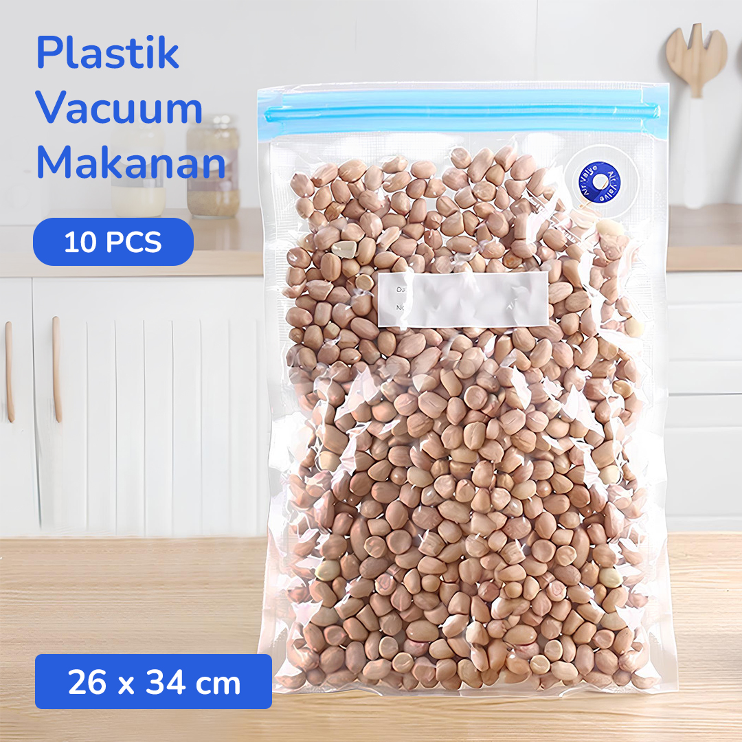 Gambar produk DMJ Plastik Vacuum Makanan Reusable Storage Bag BPA Free 10 PCS 26x34cm - D400