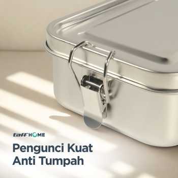 Gambar produk TaffHOME Kotak Makan Lunch Box Stainless Steel 304 2 Grid 1400ml - UP-14