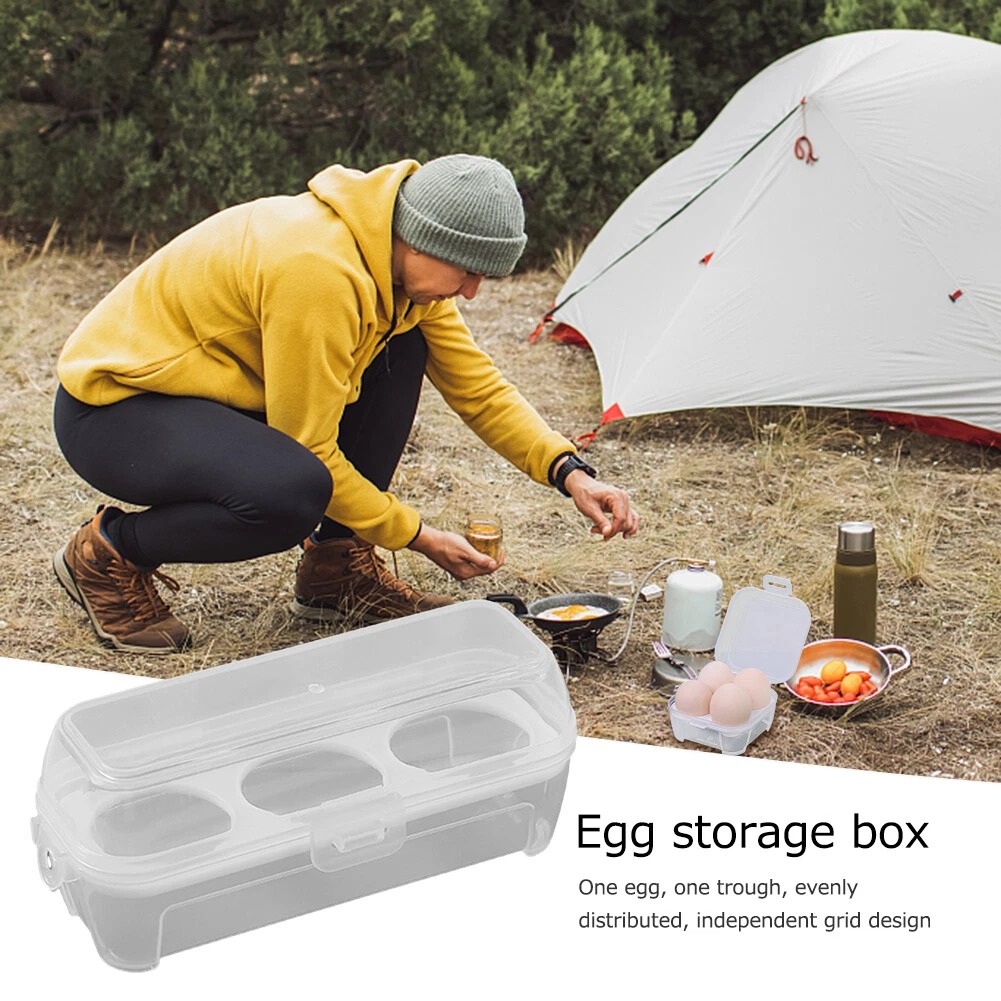 Gambar produk Gingira Tempat Telur Plastik 3 Sekat Portable Egg Box Shockproof - GG3