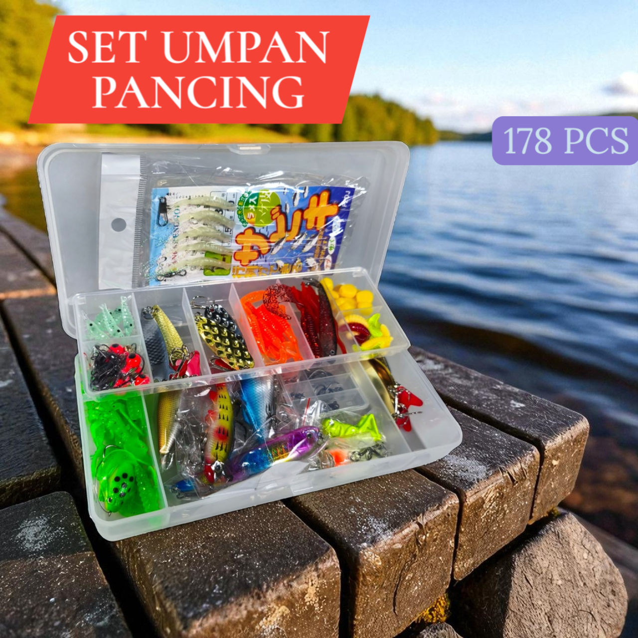 Gambar produk TaffSPORT Umpan Pancing Ikan Set Fishing Bait Kit 178 PCS - BMKT-02