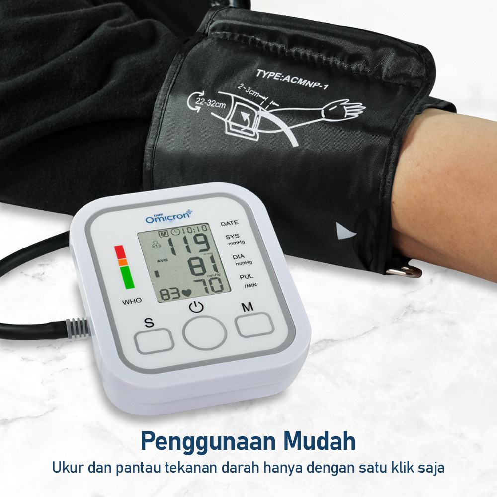 Gambar produk TaffOmicron Tensimeter Digital Pengukur Tekanan Darah with Battery - BW-3205