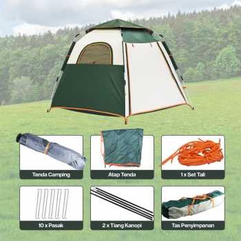 Gambar produk AstaGear Tenda Camping Lipat Otomatis 5-8 Orang Double Layer Rainproof - SH-015