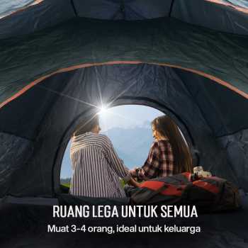 Gambar produk AstaGear Tenda Camping Lipat Otomatis 3-4 Orang Double Layer - ZK50