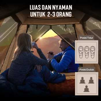 Gambar produk WolFAce Tenda Camping Lipat Otomatis 3-4 Orang Single Layer Waterproof - CT-XML-9-1