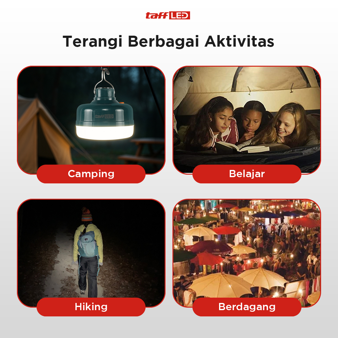 Gambar produk TaffLED Lampu LED Camping Gantung Waterproof Cool White 1200mAh 12W - V51