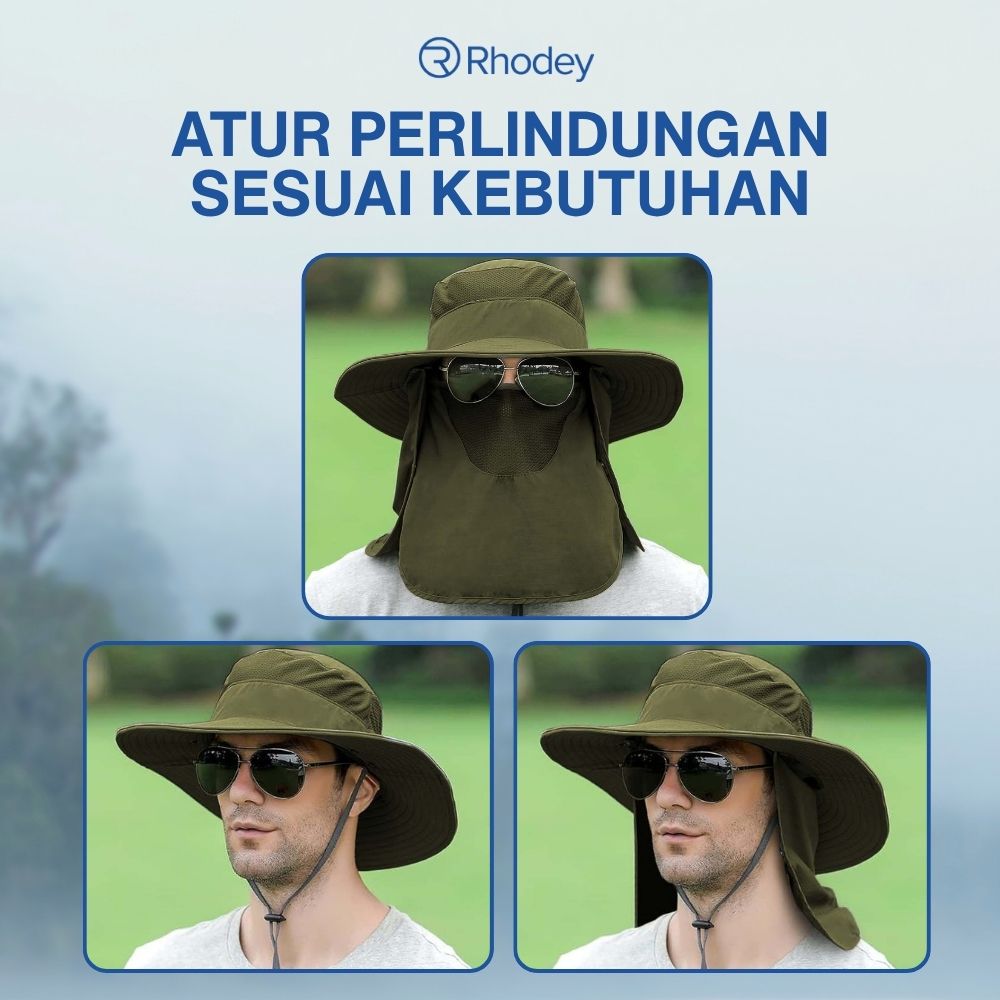 Gambar produk Rhodey Topi Rimba Outdoor Anti UV Waterproof Boonie Hat Nylon - GL012