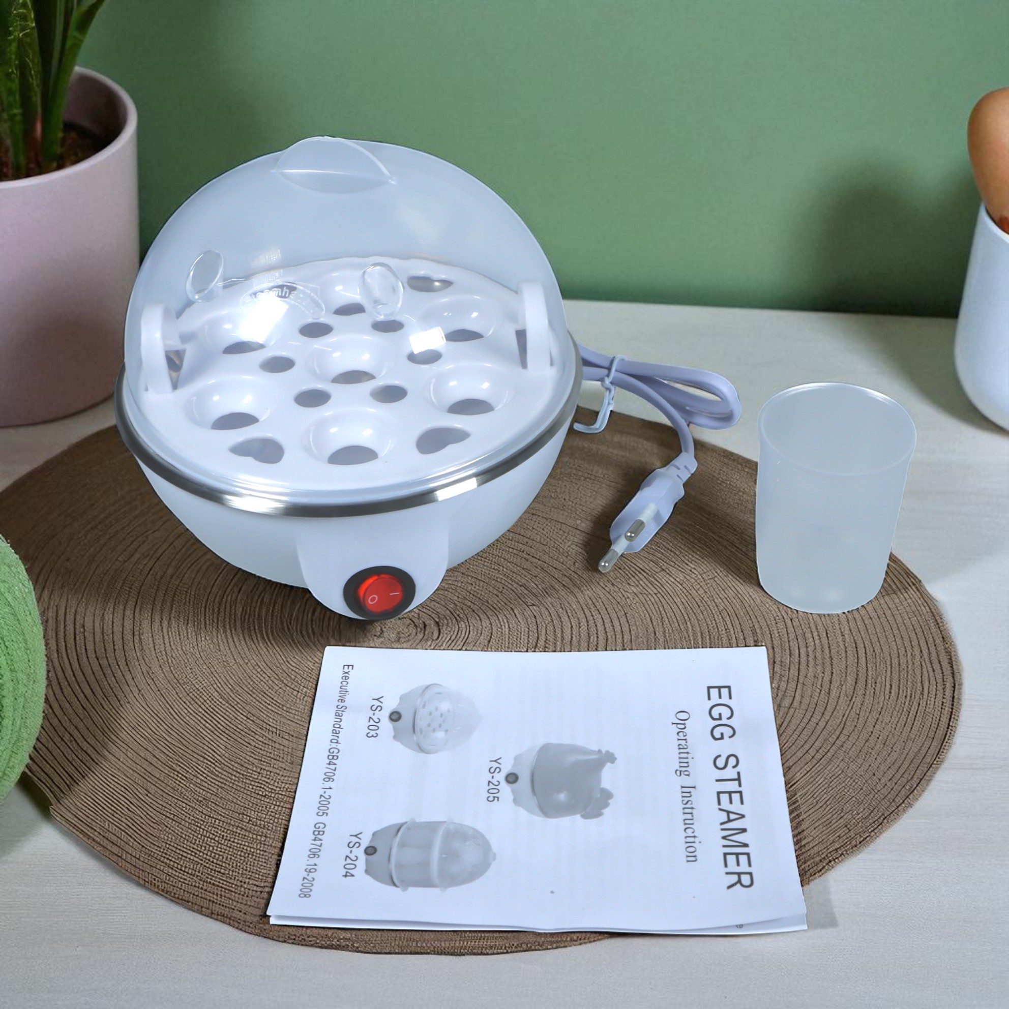 Gambar produk BONIN Alat Rebus Telur Elektrik Mini 7 Slot Egg Steamer 220V 350W - BN-10