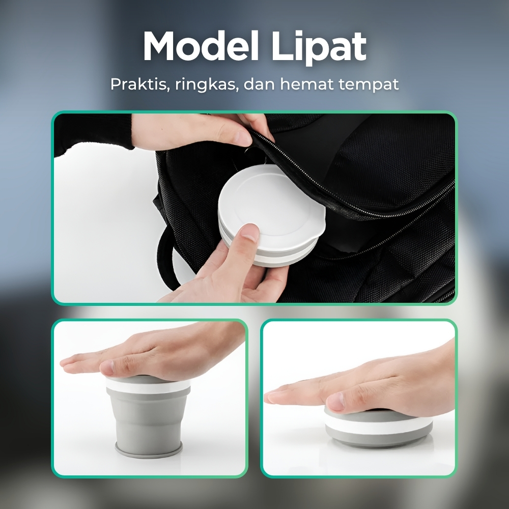 Gambar produk ACEBON Gelas Lipat Silikon Foldable Cup Heat Resistant 350ml - M6