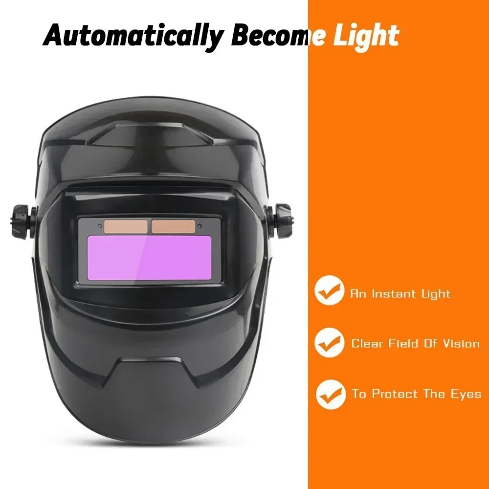 Gambar produk PLASHMA Helm Las Otomatis Red Light Lens Auto Dimming Welding Mask - P20