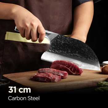 Gambar produk XITUO Pisau Daging Tajam Carbon Steel 8 Inch Forged Cleaver Knife - LZJ-9