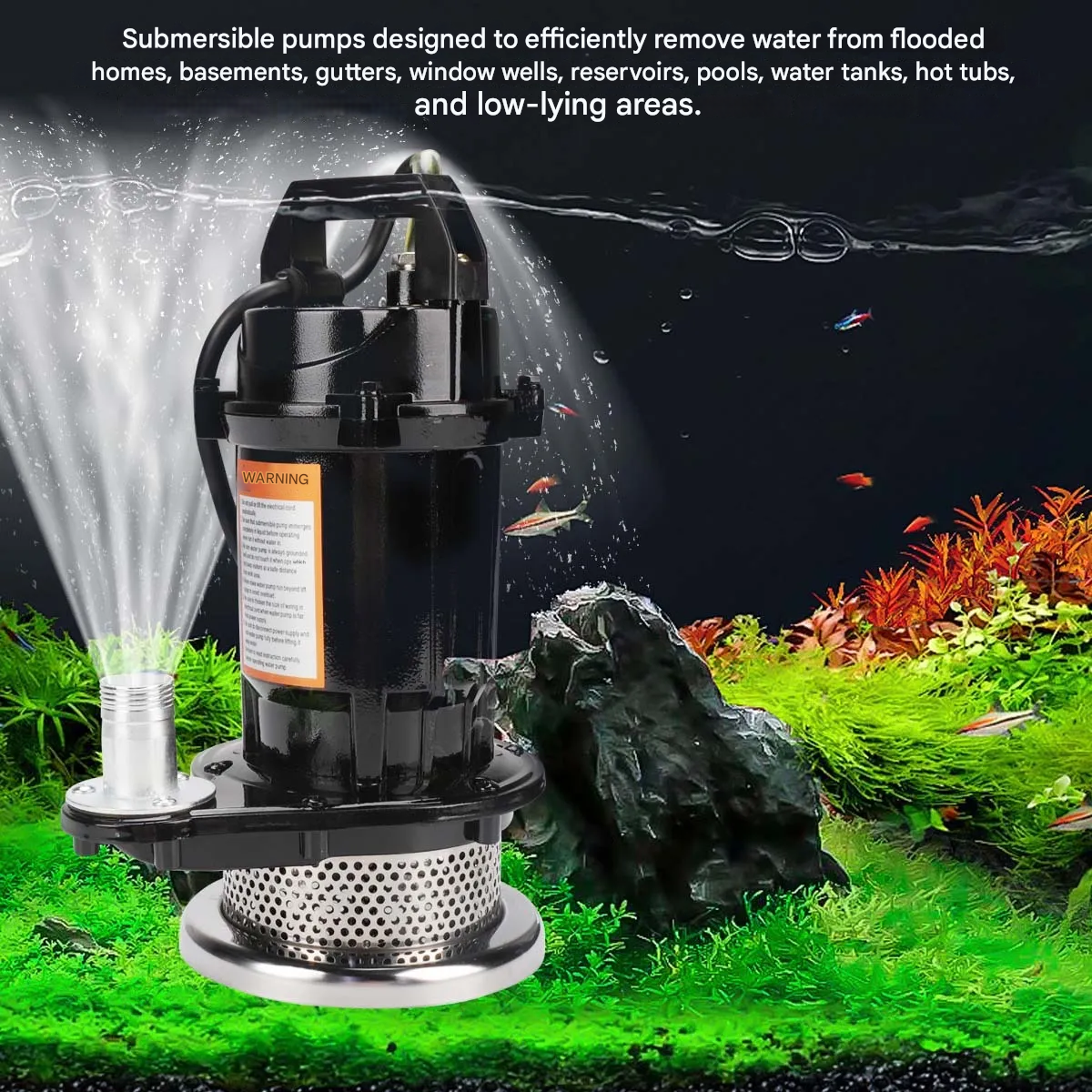 Gambar produk Merion Pompa Air Submersible Water Pump Stainless Steel 220V 370W - QDX3