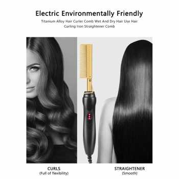 Gambar produk HAOYUMA Catokan Sisir Pelurus Rambut Straightening Comb Adjustable 40W - H1110