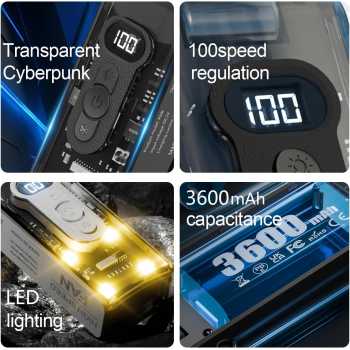 Gambar produk ManchiMi Kipas Angin Portable Handheld Pocket Fan 3600mAh 13000RPM - MM130