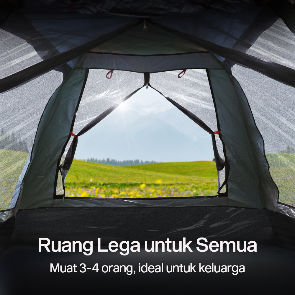 Gambar produk WolFAce Tenda Camping Lipat Otomatis 3-4 Orang Single Layer Waterproof - SMF828