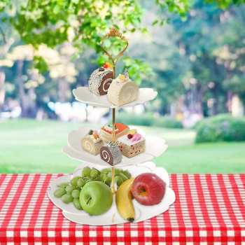 Gambar produk AXOP Rak Kue Susun 3 Tingkat Plate Cake Decoration Cherry Blossom - A-3