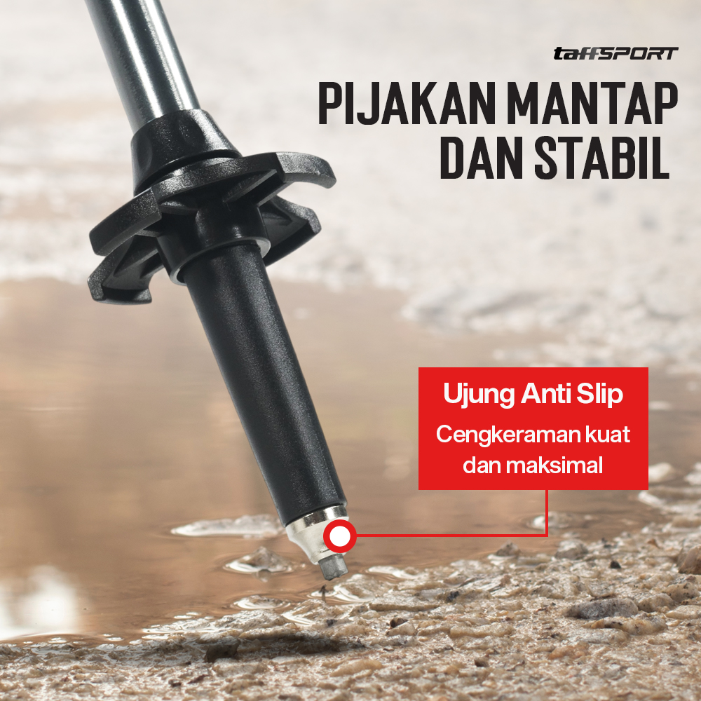 Gambar produk TaffSPORT Tongkat Hiking Lipat Trekking Pole Aluminium Alloy 120 cm - Z1802