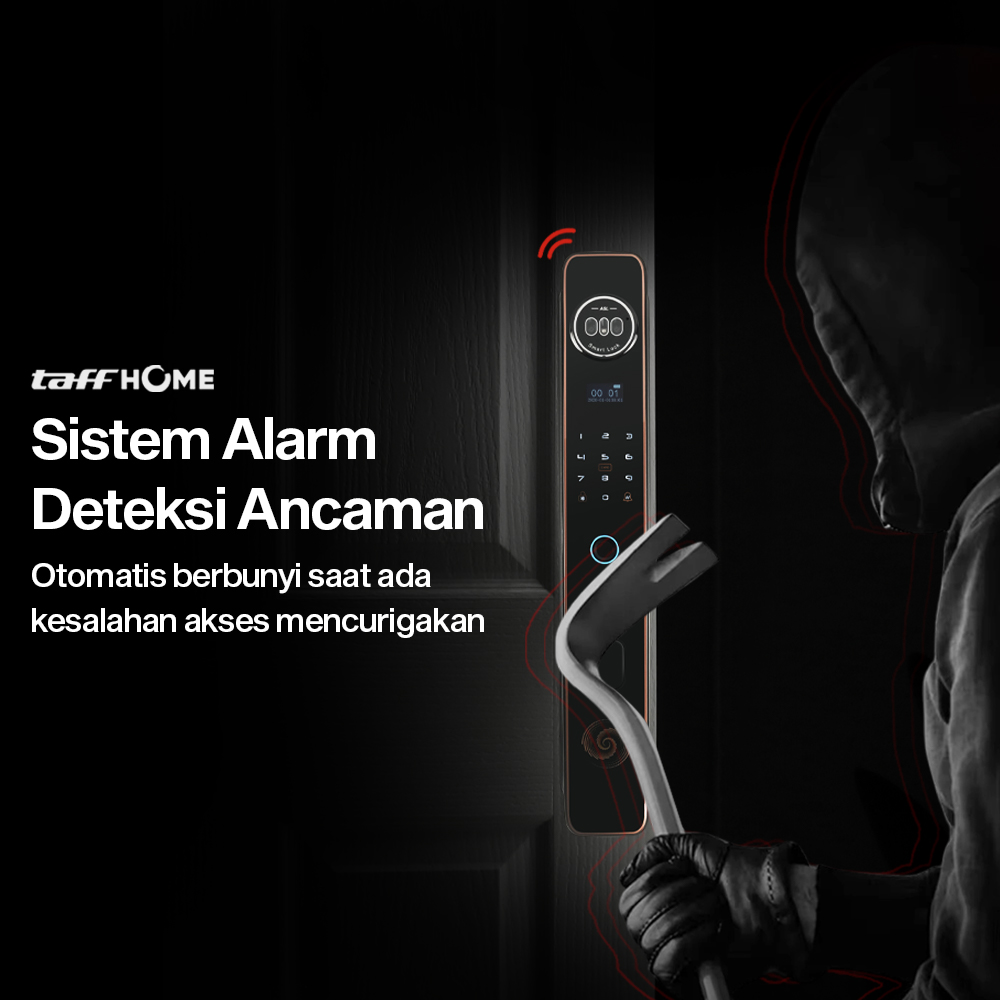 Gambar produk TaffHOME Smart Door Lock Fingerprint 3D Face Recognition Card Xhome - X5